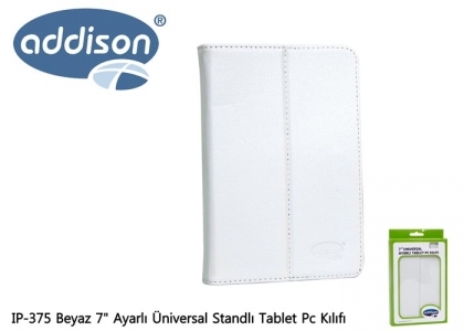 ADDISON IP-375 BEYAZ 7'' ÜNİVERSAL STANDLI TABLET PC KILIFI