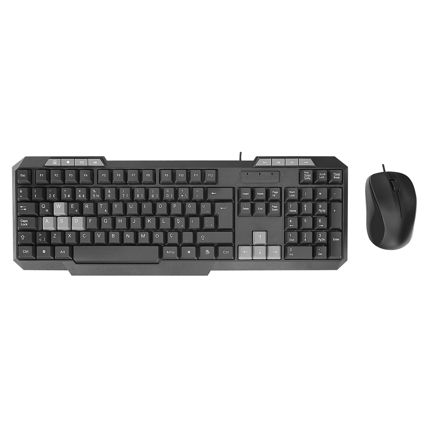 EVEREST KM-1435 SIYAH USB OYUNCU Q MULTIMEDIA KLAVYE + MOUSE SET