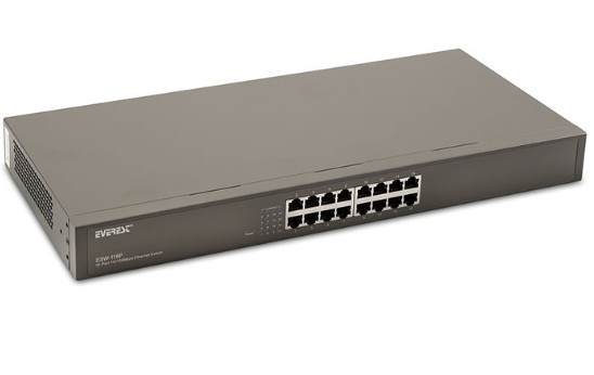 EVEREST ESW-116P 16PORT 10/100MBPS METAL ROCKMOUNT KASA