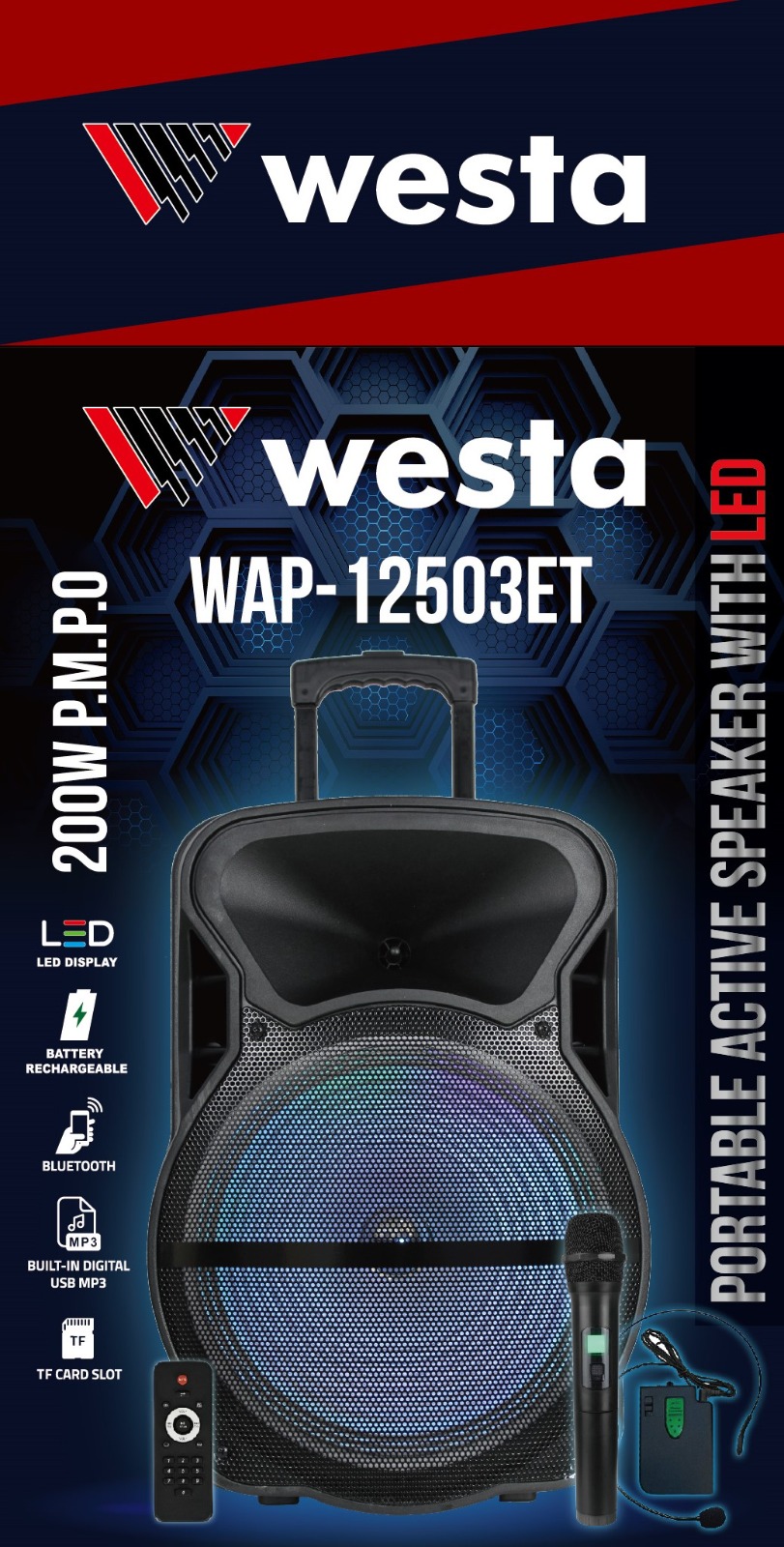 Westa WAP-12503ET 12" Aktif Portatif Ses Sistemi