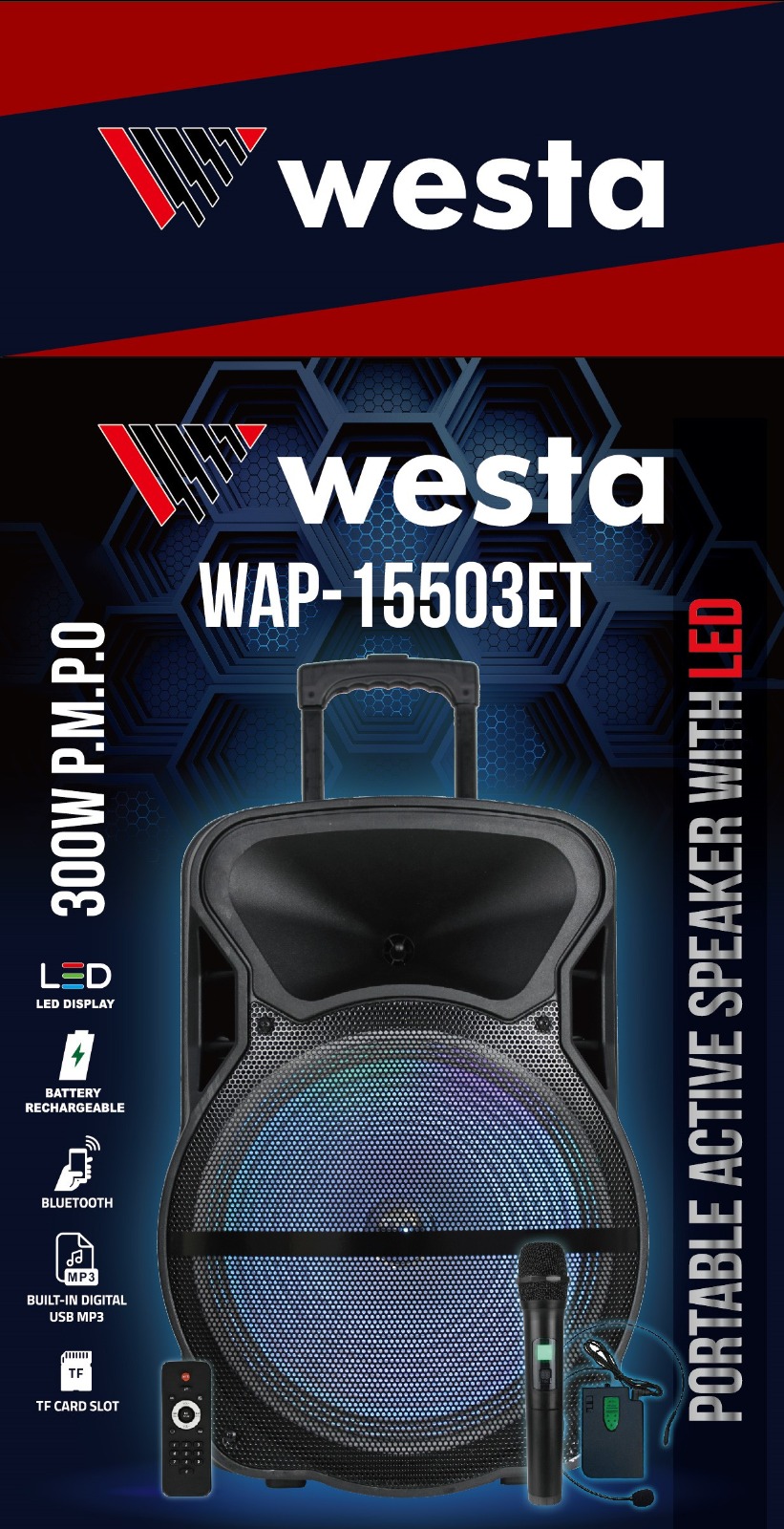 Westa WAP-15503ET 15" Aktif Portatif Ses Sistemi