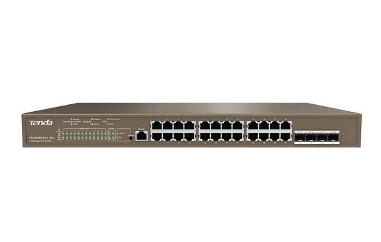 TENDA TEG5328P-24-410W 24GE POE PORT (370W). 4XSFP L3 YNETILEBILIR SWITCH