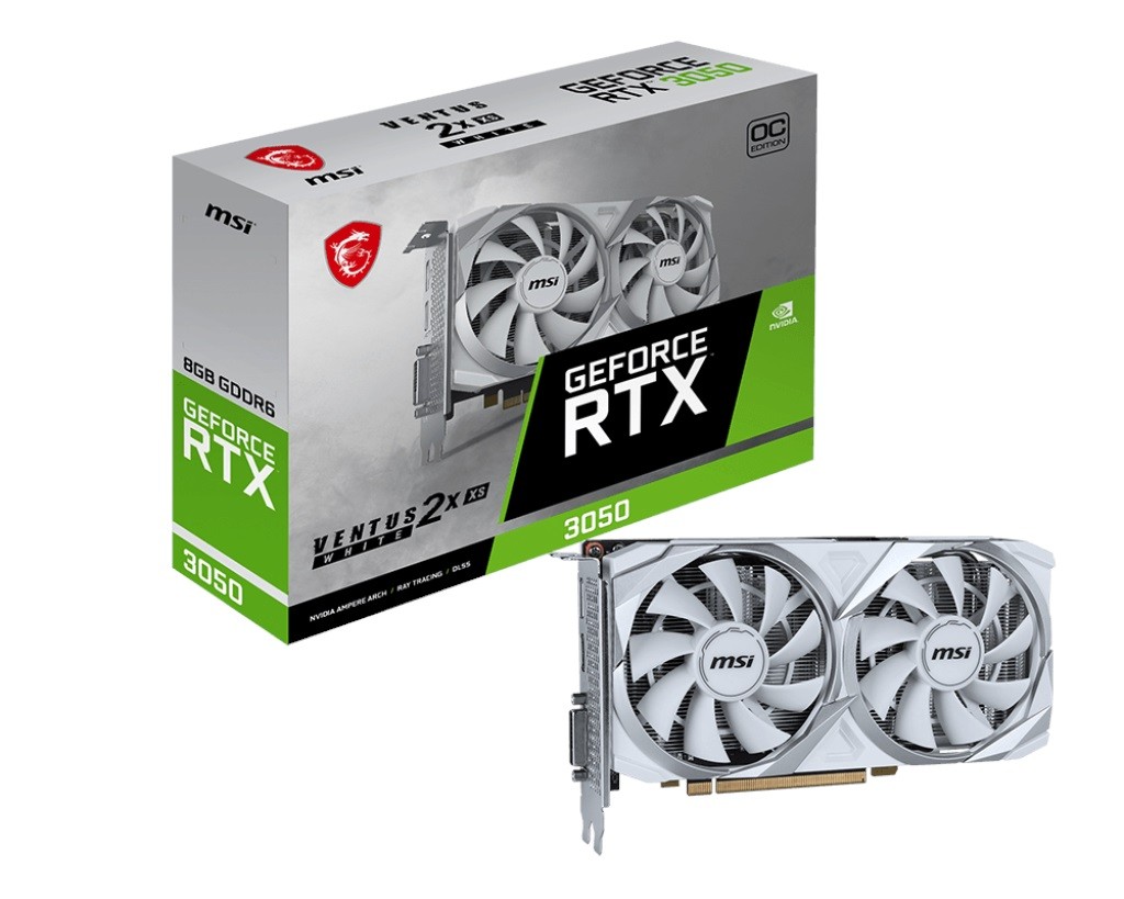MSI RTX 3050 VENTUS 2X XS WHITE 8GB OC GDDR6 128B PCIE 4.0 X8 (3XDP 1XHDMI)