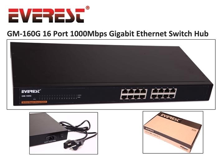 EVEREST GM-160G 16 PORT 1000MBPS GIGABIT S...