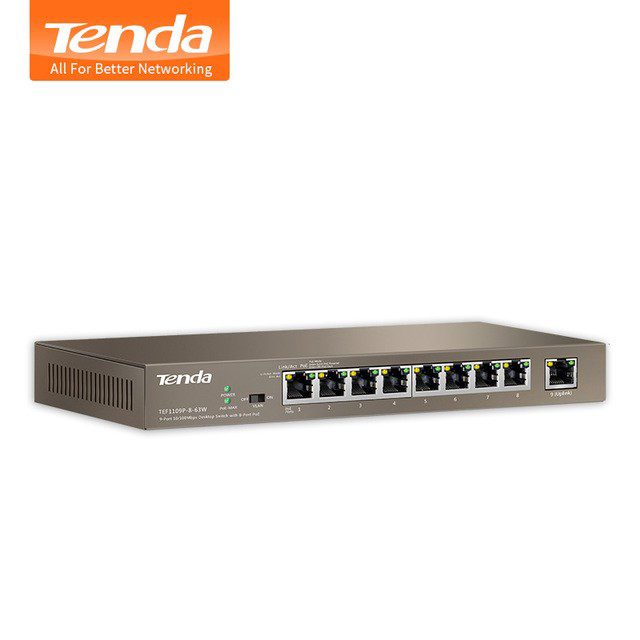 TENDA TEF1109P-8-63W 9 PORT 10/100 58W 8PO...