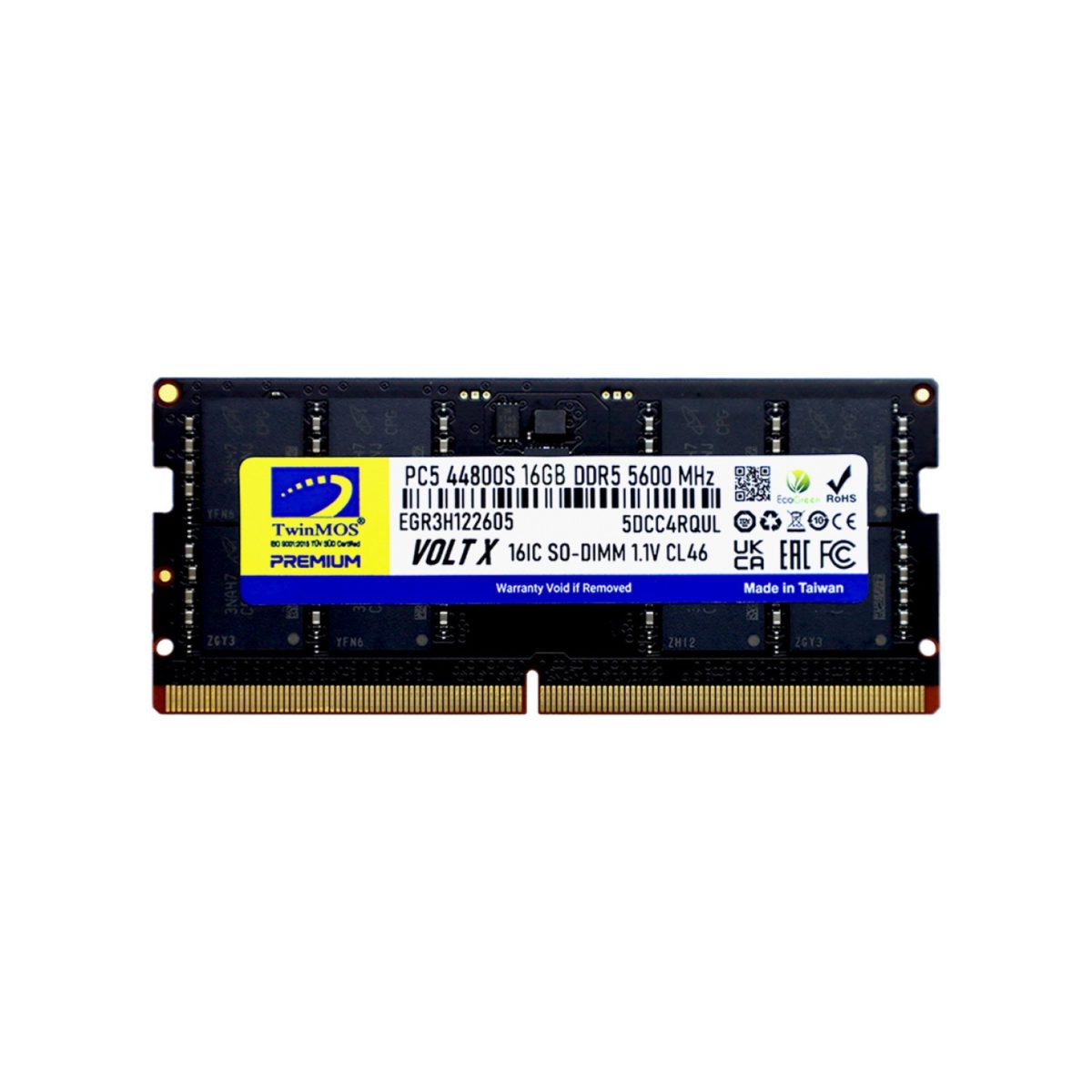 16GB TwinMOS 5600MHz CL46 (TMD516GB5600S46) DDR5 Notebook Ram
