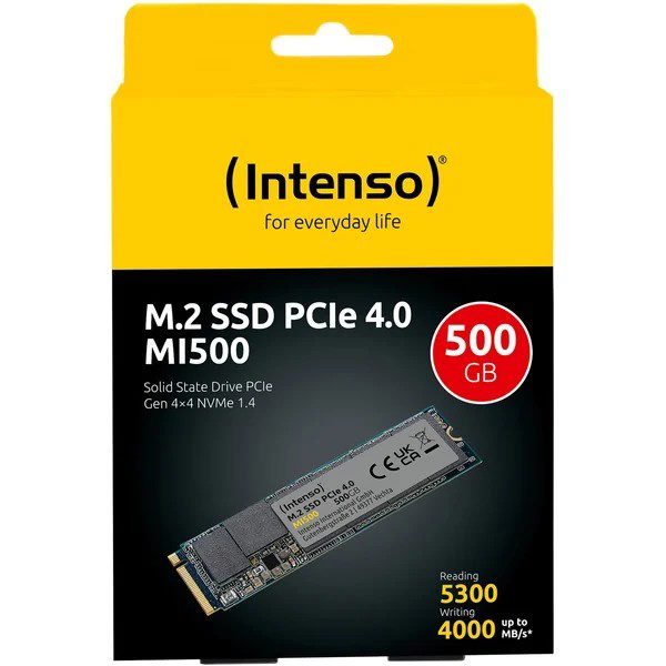 500GB Intenso MI500 Gen.4x4 NVMe 1.4 5300M...